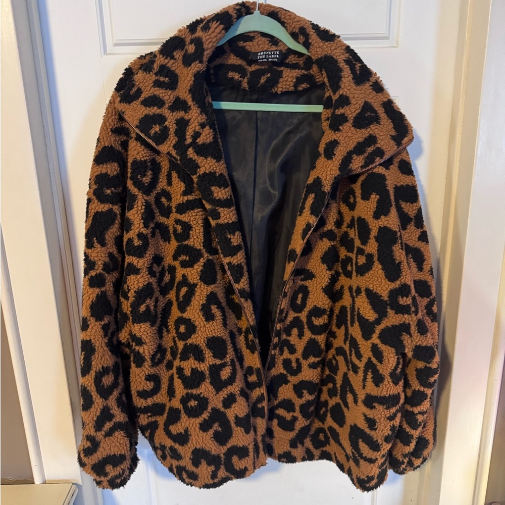 Brunette The Label Black and Brown Teddy Jacket